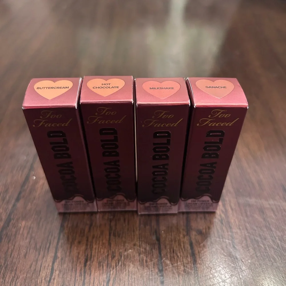 NEW Too Faced cream lipstick set of 4 NIB lipsticks